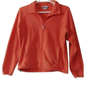 Women's Columbia Orange Fleece Jacket See Small Spots On Front Size‎ XL